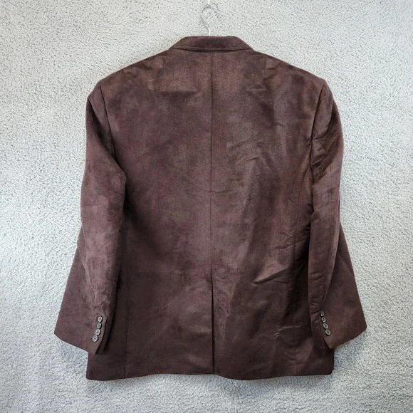 Chaps Sport Coat Blazer Mens Size 50R Brown Faux Suede‎ Formal Pockets Office - Picture 6 of 12